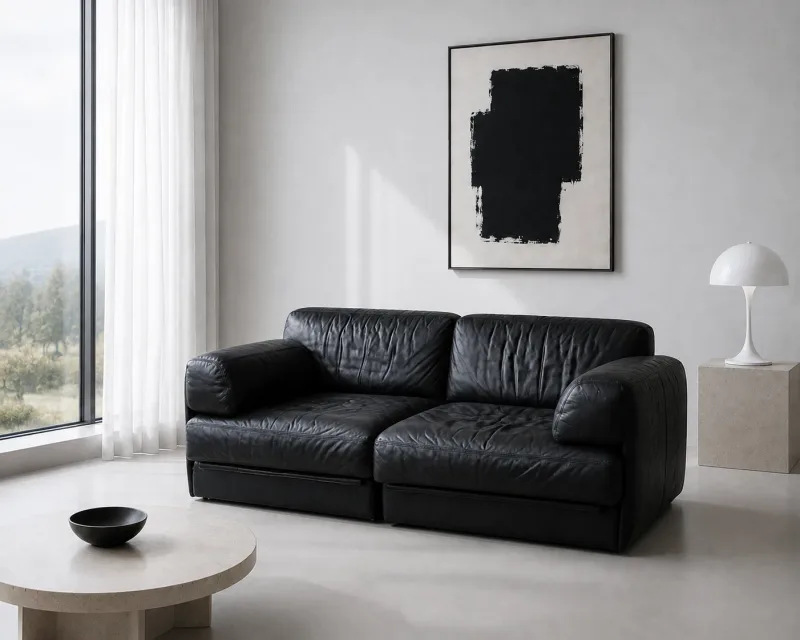 Ledersofa der Nachkriegsmoderne
